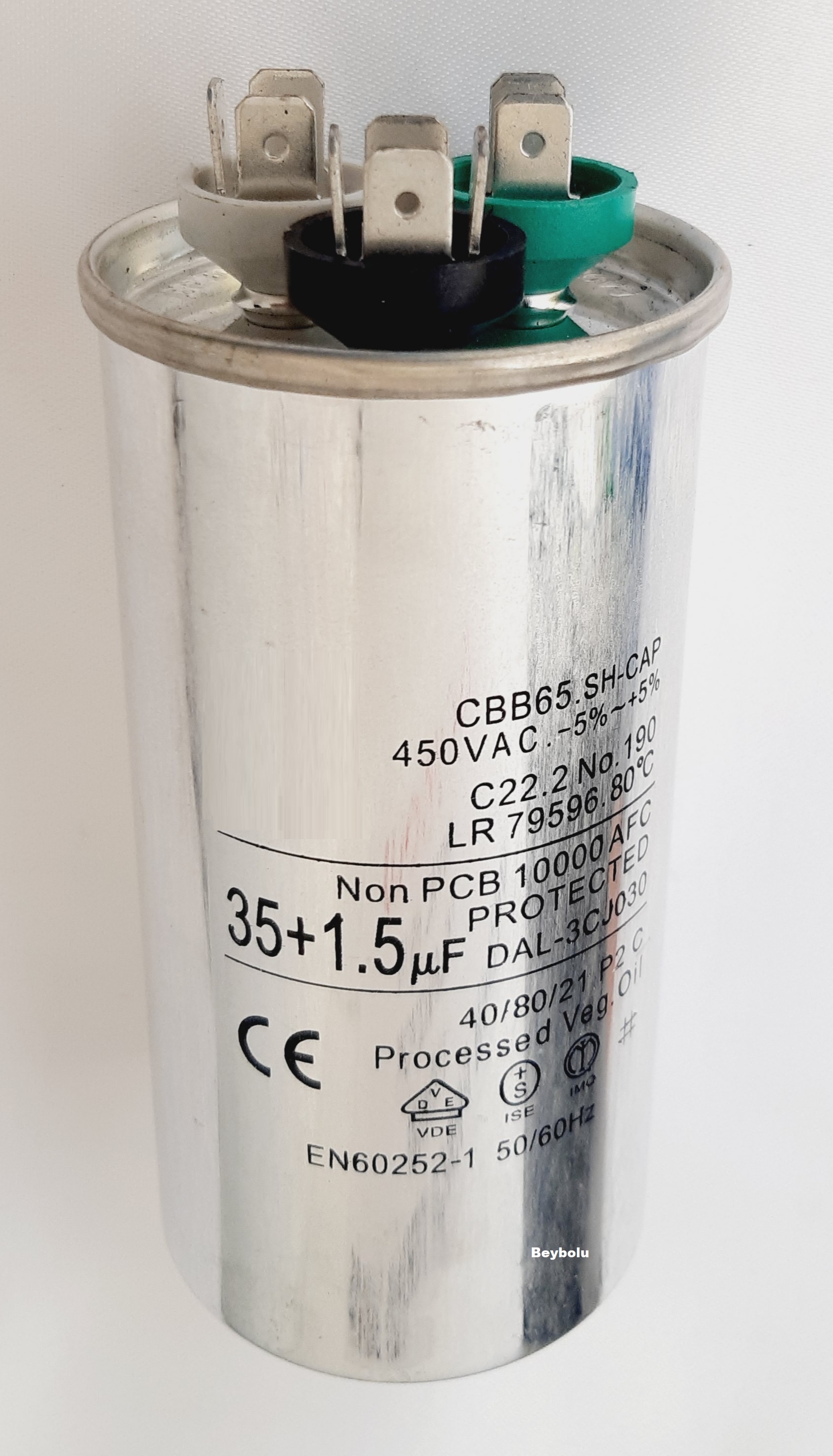 35+1,5 uF KLİMA KAPASİTÖR , 35+1,5  MF  450 V AC KLİMA KONDANSATÖR