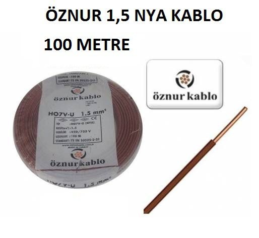 1,5 NYA  KABLO TSE Lİ ÖZNUR KABLO 100 METRE KAHVE RENK