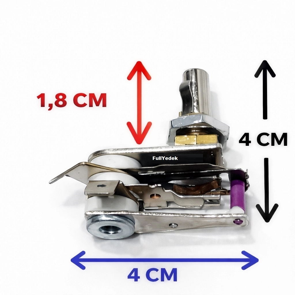Vidalı Semaver Termostat Çay Makinesi Somunlu Termostatı 10 Amper Mil uzunluğu 1,8 cm