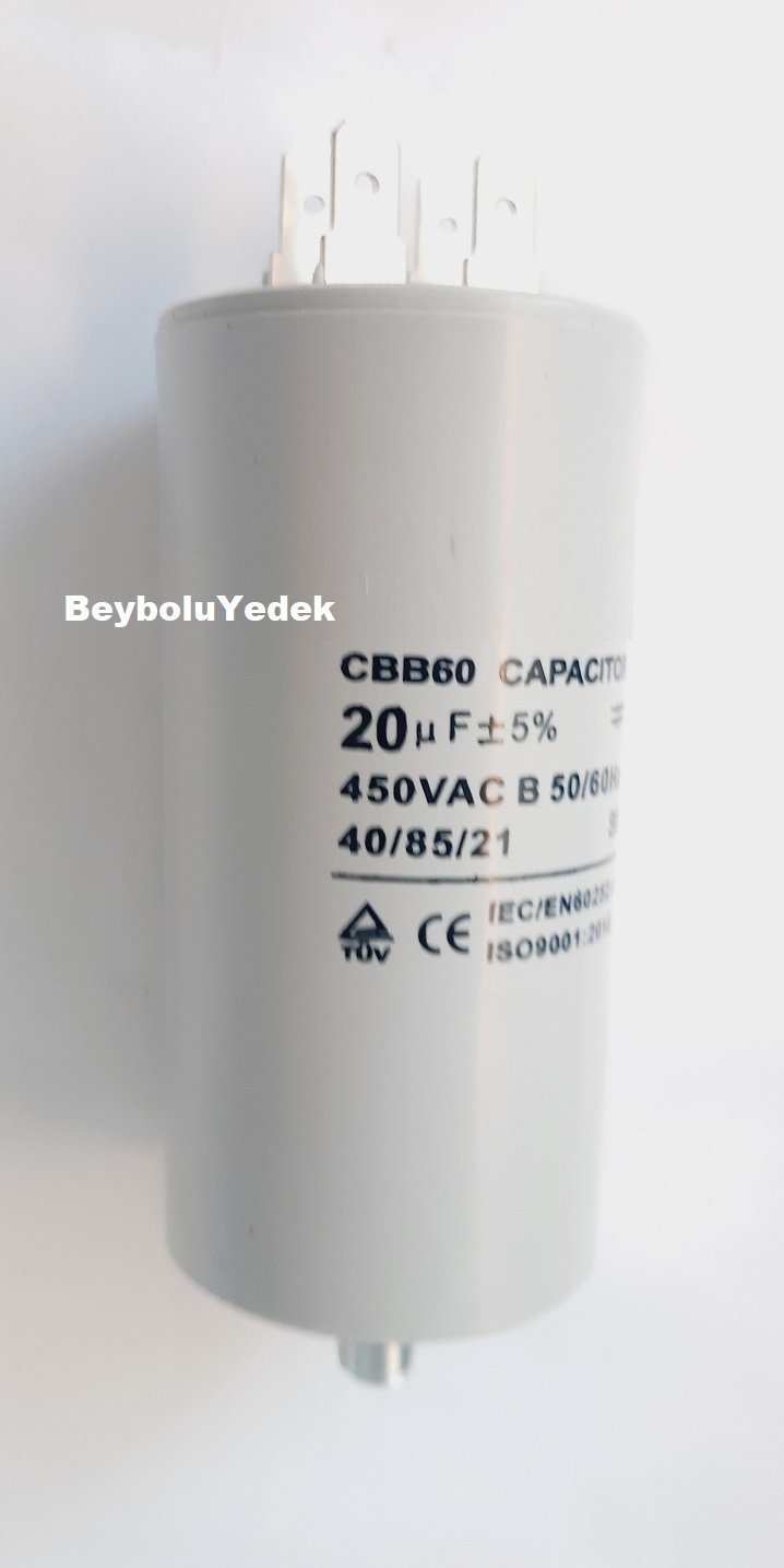 20 MF Kondansatör , 20 mf 450 VAC 50 HZ Motor Kondansatörü Kapasitör