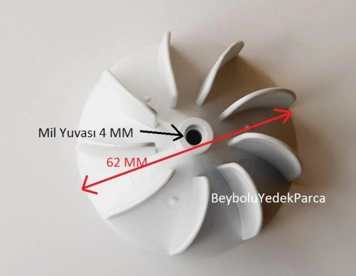 Profilo Pervane Saç Kurutma Pervanesi 9 Kanat Çap 62 MM Mil