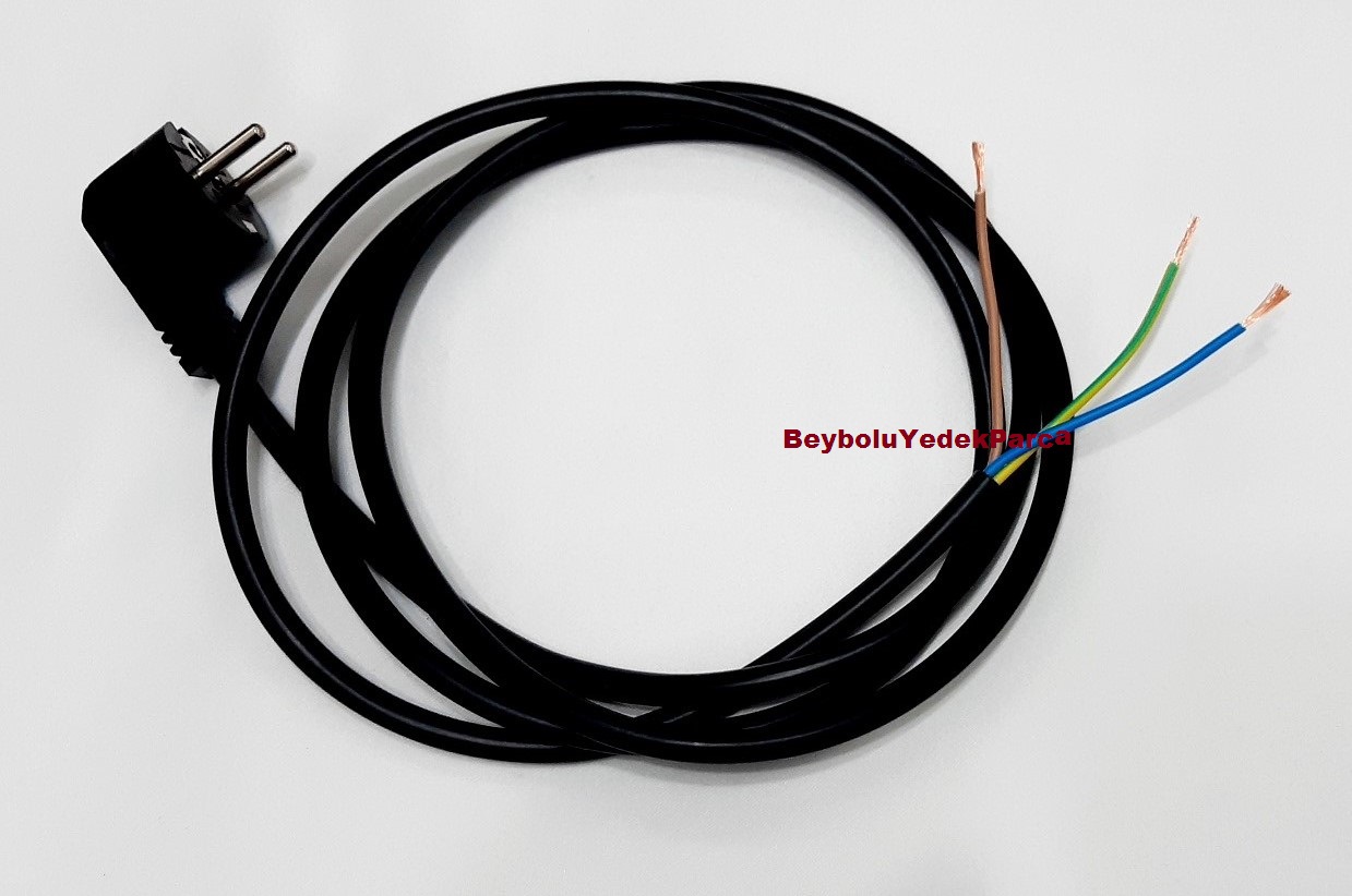 Davul Fırın Elektrik Giriş Kablosu 3x1,5 TTR Bakır Kablo 2 Metre