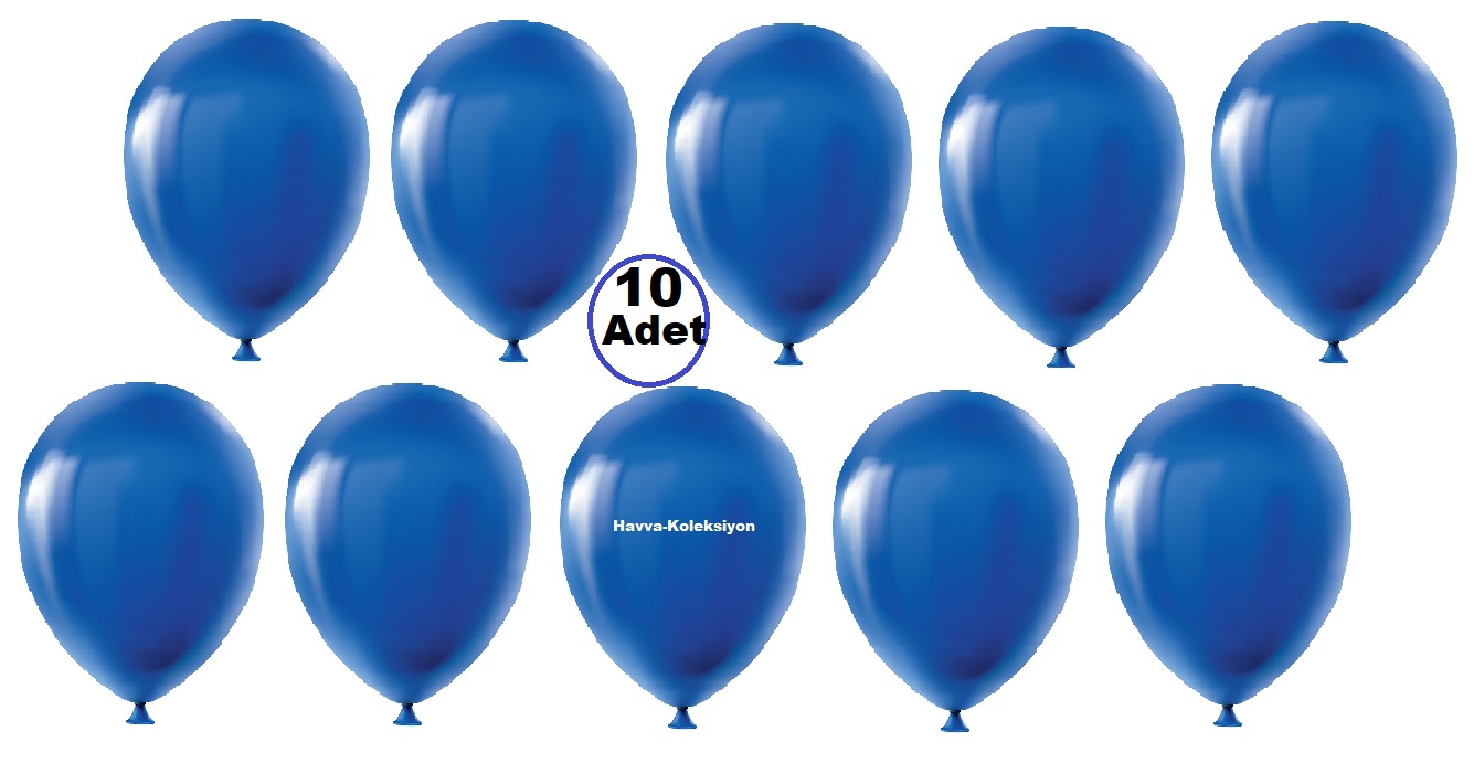 Lacivert Balon 10 iNÇ Pastel Renk 10 LU,  Boy 28 CM  Parti Süs Kutlama Balon