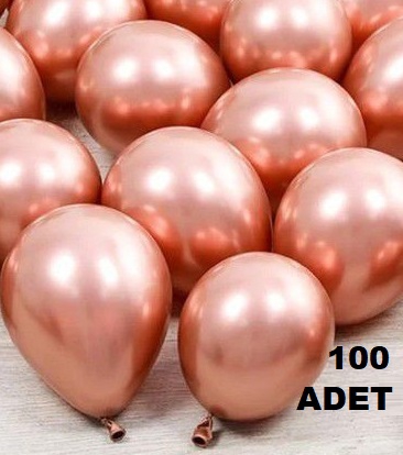 Krom Rose Gold Renk Balon 100 Adet 12 iNÇ Boy 30 CM  Parti Süs Kutlama