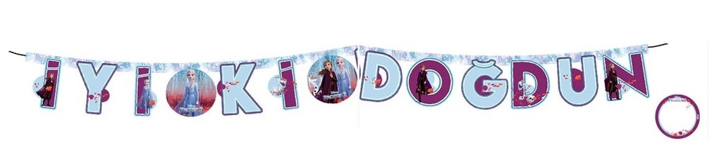 Frozen Iyi Ki Doğdun Yazı Afiş Banner  2 Metre , Doğum Günü Parti Kutlama Flama