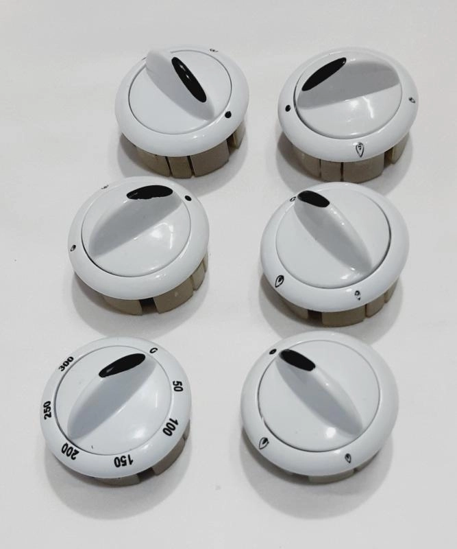 Beko Uyumlu Geniş Düğme 6 Lı , Ocak Düğme Takımı Metal Mil Delik Yuvası Geniş