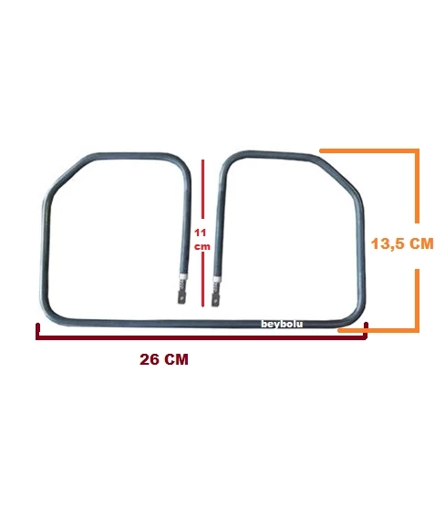 Essenso Uyumlu Tost Rezistans 26 x 13,5 Cm 900 watt Tost Makinesi Rezistansı 110 V