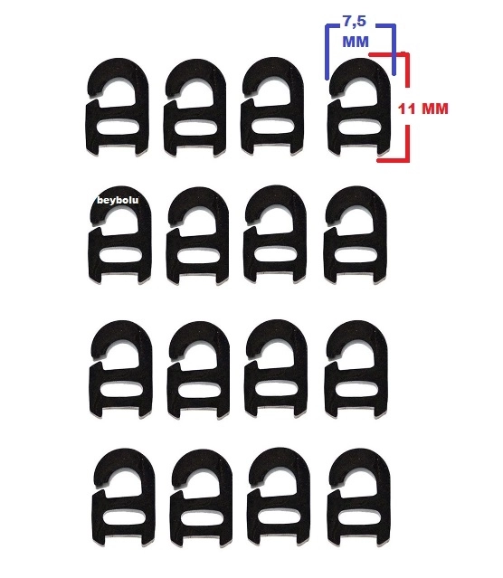 9629 Arçelik Uyumlu ızgara Demiri Lastiği 16 Adet Lastik Izgara Tampon Takoz