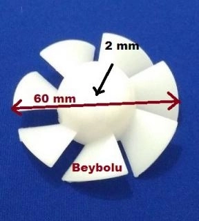 Arçelik 7 Kanat Pervane Saç Kurutma Pervanesi Çap 60 MM Mil