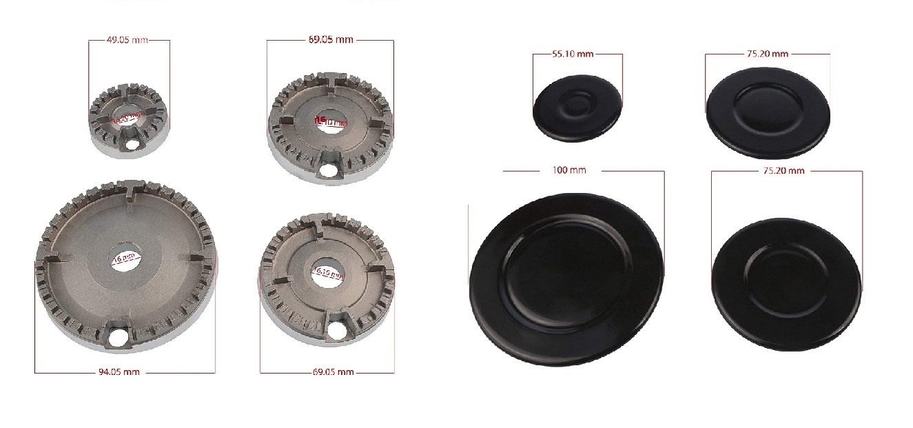 Çetintaş Metal Başlık Bek Takımı 8 Parça , Ankastre & Set Üstü Ocak  Bek Takım