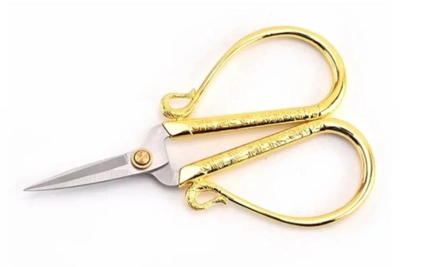 Söz Nişan Makası  Gold , Dikiş Nakış Paslanmaz Çelik Makas 12 CM