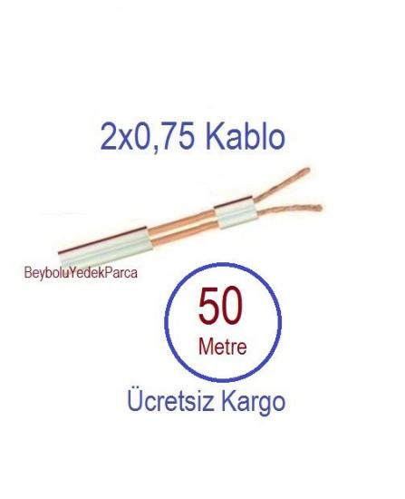2X0,75 Kordon KABLO CCA 50 METRE - ELEKTRİK VE HOPARLÖR KABLOSU