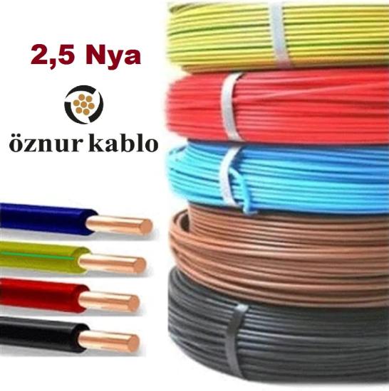 ÖZNUR 2,5 MM NYA KABLO TSE Lİ ÖZNUR KABLO Renk Boy Seçiniz