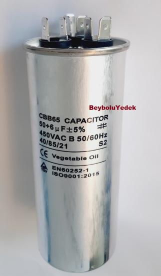 50+6 uF Klima Kondansatör , 50+6 MF 370 - 450 V AC Klima Kondansatörü