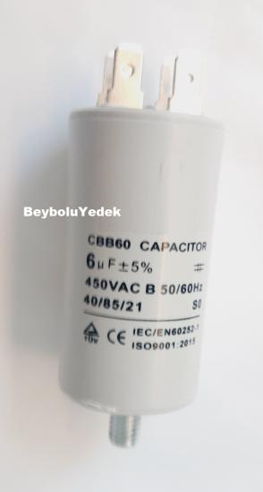 6 MF Kondansatör , 6 mf 450 VAC 50 HZ Motor Kapasitör