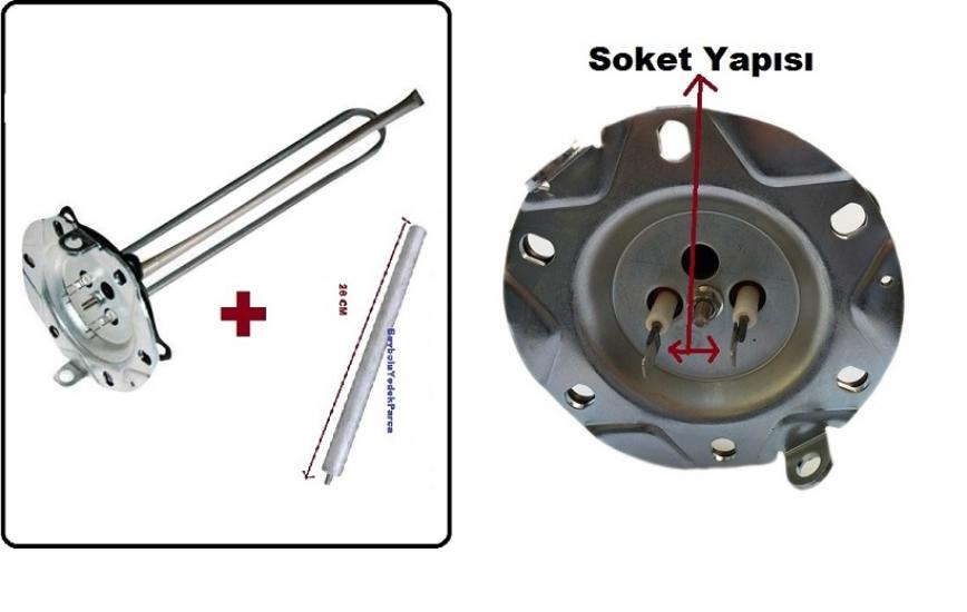 Beko BKT 650 DJ Termosifon Rezistansı ve Anot Çubuk 1980 Watt Titanium Rezistans