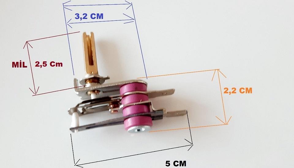 Ütü Termostat , Mil Uzunluğu 2,5 cm 10 Amper Ayar Otomatiği