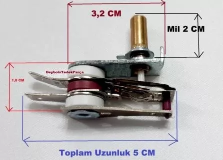 Premier Tost Makinesi Termostat , Mil Uzunluğu 2 cm , 10 Amper