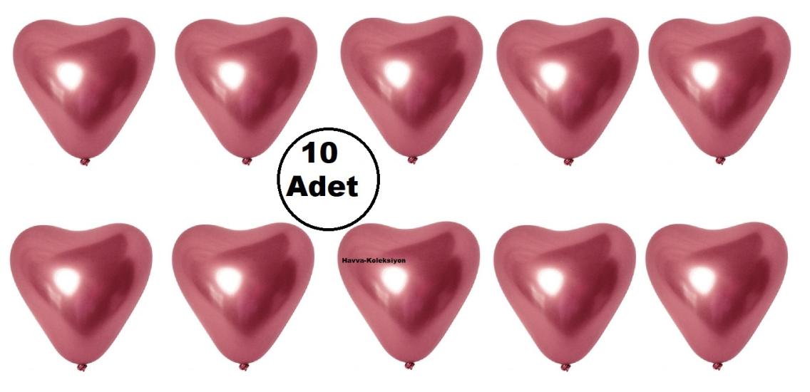 Kalp Balon Red Kırmızı Renk 12 iNÇ Kalpli Balon 10 Adet Parti Süs Kutlama