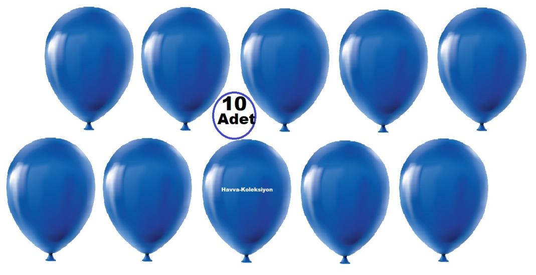 Lacivert Balon 10 iNÇ Pastel Renk 10 LU,  Boy 28 CM  Parti Süs Kutlama Balon