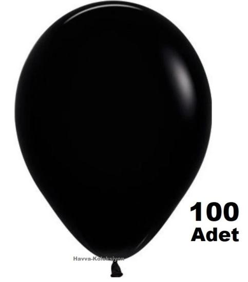 100 lü Pastel Siyah Renk Balon 10 iNÇ Boy 28 CM Parti Süs Kutlama Balon