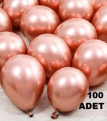 Krom Rose Gold Renk Balon 100 Adet 12 iNÇ Boy 30 CM  Parti Süs Kutlama