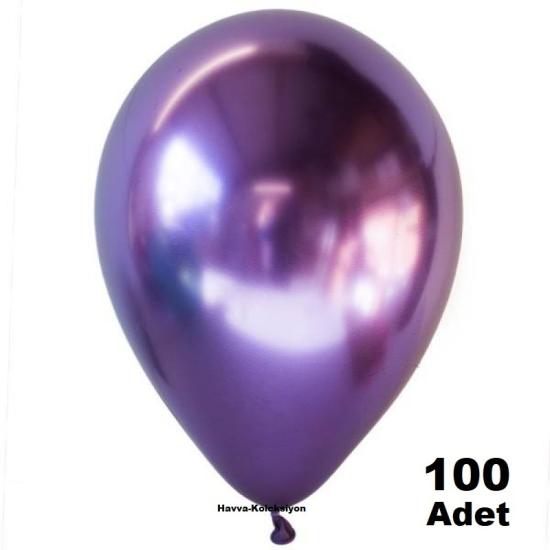 Krom Mor Renk Balon  100 Adet Standart Boy 30 CM 12 iNç Parti Süs Kutlama Balon