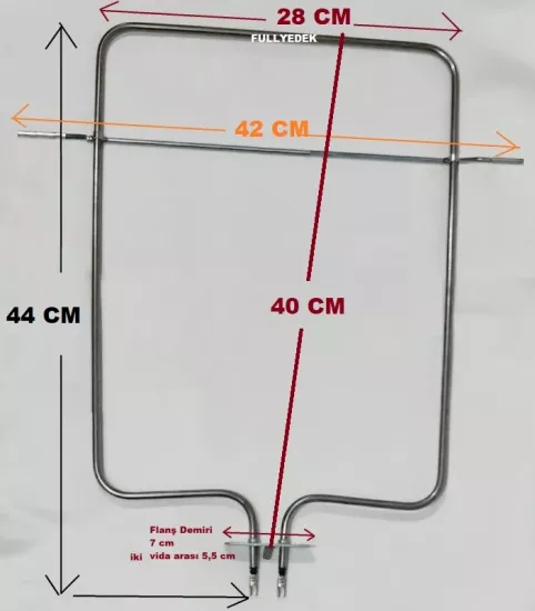 40 X 28 CM Ankastre Fırın Rezistansı , 1200 Watt Fırın Rezistans