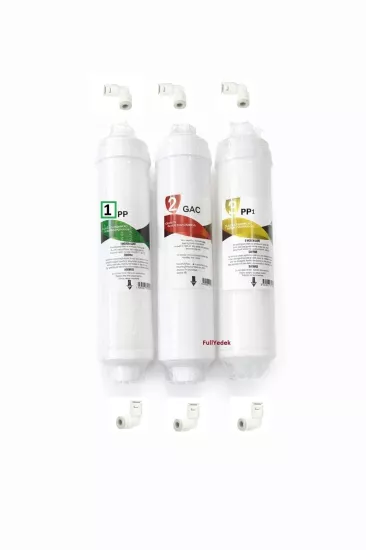 Osmosis Su Arıtma 3 lü Ön Filitre , 1. ,2. ve 3. Aşama Quick inline Filitre + Dirsek seti