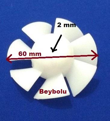 Fakir Twine 7 Kanat Pervane Saç Kurutma Pervanesi Çap 60 MM Mil