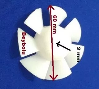 Tefal 7 Kanat Pervane Saç Kurutma Pervanesi Çap 60 MM Mil Yuvası