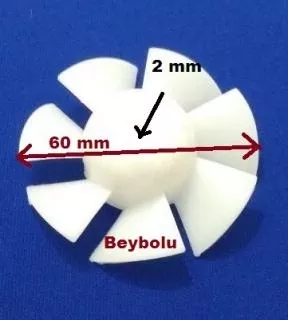 Arçelik 7 Kanat Pervane Saç Kurutma Pervanesi Çap 60 MM Mil